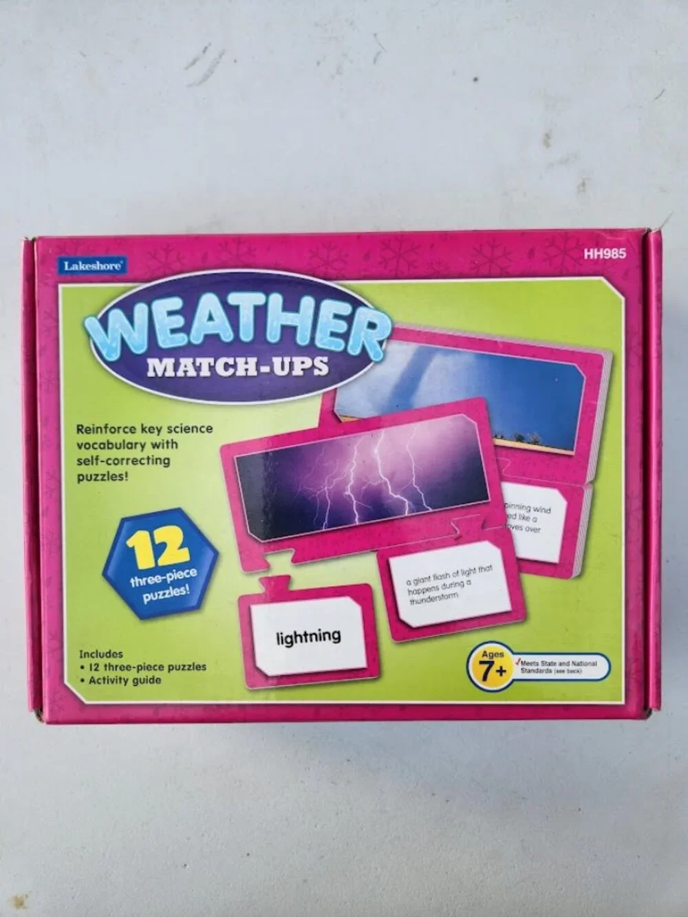Lakeshore Weather Match-Ups Educational Puzzle Set Vocabulary Science Toy  Model